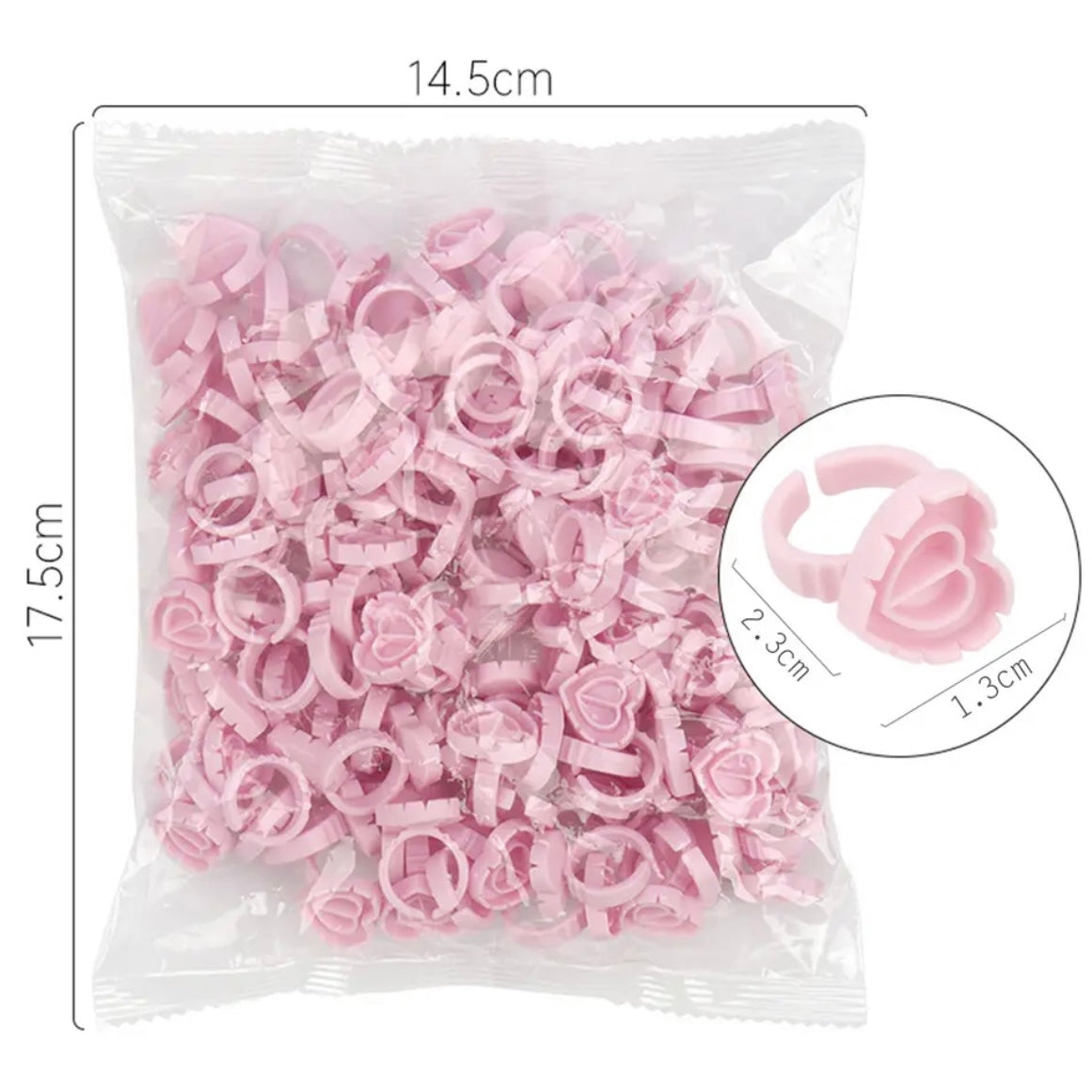 100pcs Heart Glue Rings