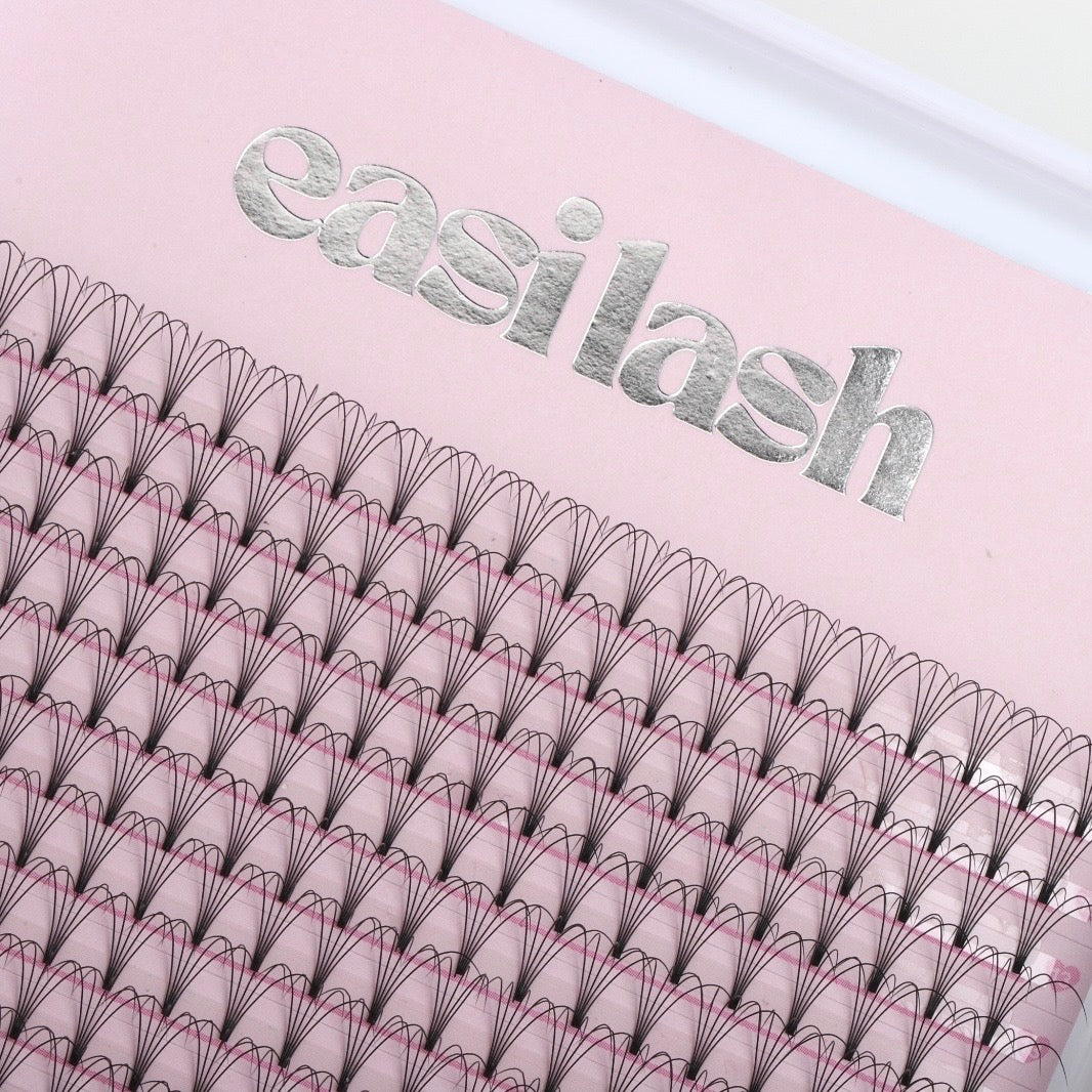 XL 5D Premade Short Stem Eyelash Extensions - 0.10 / D CURL